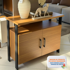 Balcão Buffet F32 Dalla Costa 89cm 2 Portas Nicho Freijó e Preto