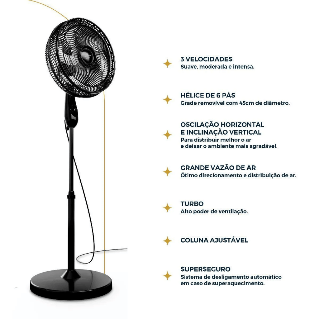 Ventilador de Coluna Britânia Tecnologia Maxx Force BVC41A 160W Preto 220V