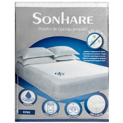 Protetor de Colchão King Naturalle Jacquard 1930x203cm Branco