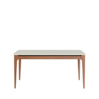 Mesa Retangular Addar Província 184x90cm Natural Tampo com Vidro Off White