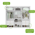 Roupeiro Loop Lopas 270cm 100% MDF 6 Portas Branco