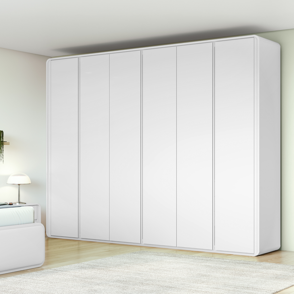 Roupeiro Loop Lopas 270cm 100% MDF 6 Portas Branco