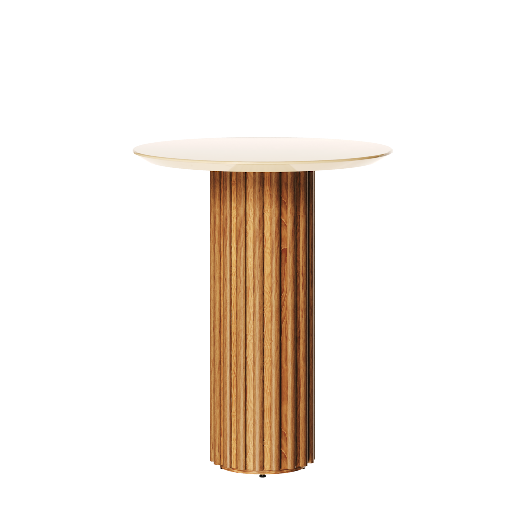Mesa Lateral Living Redonda Imcal 56x64 Off White