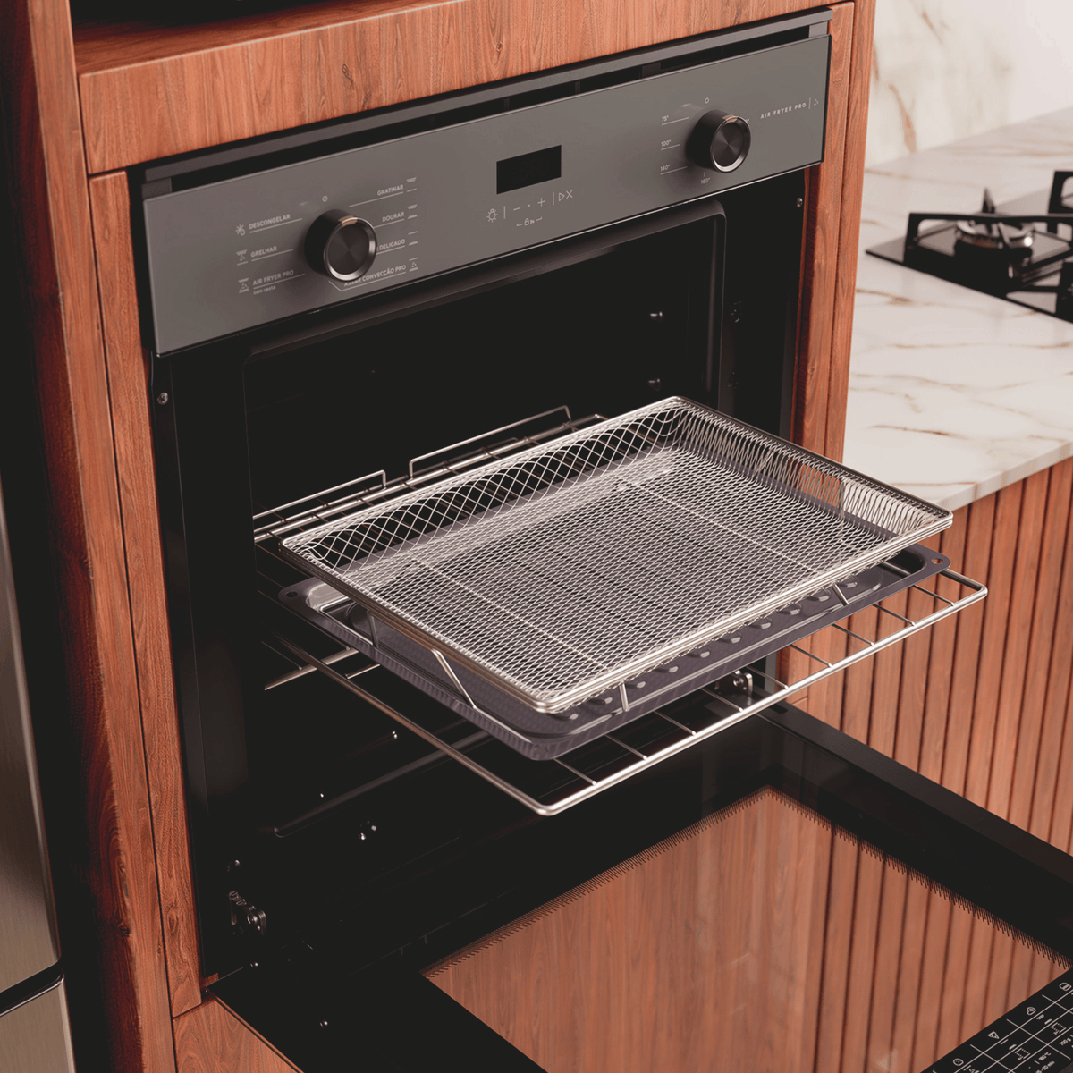 Forno de Embutir Elétrico Brastemp 84L BOX84AR com Air Fryer Pro Cinza 220V