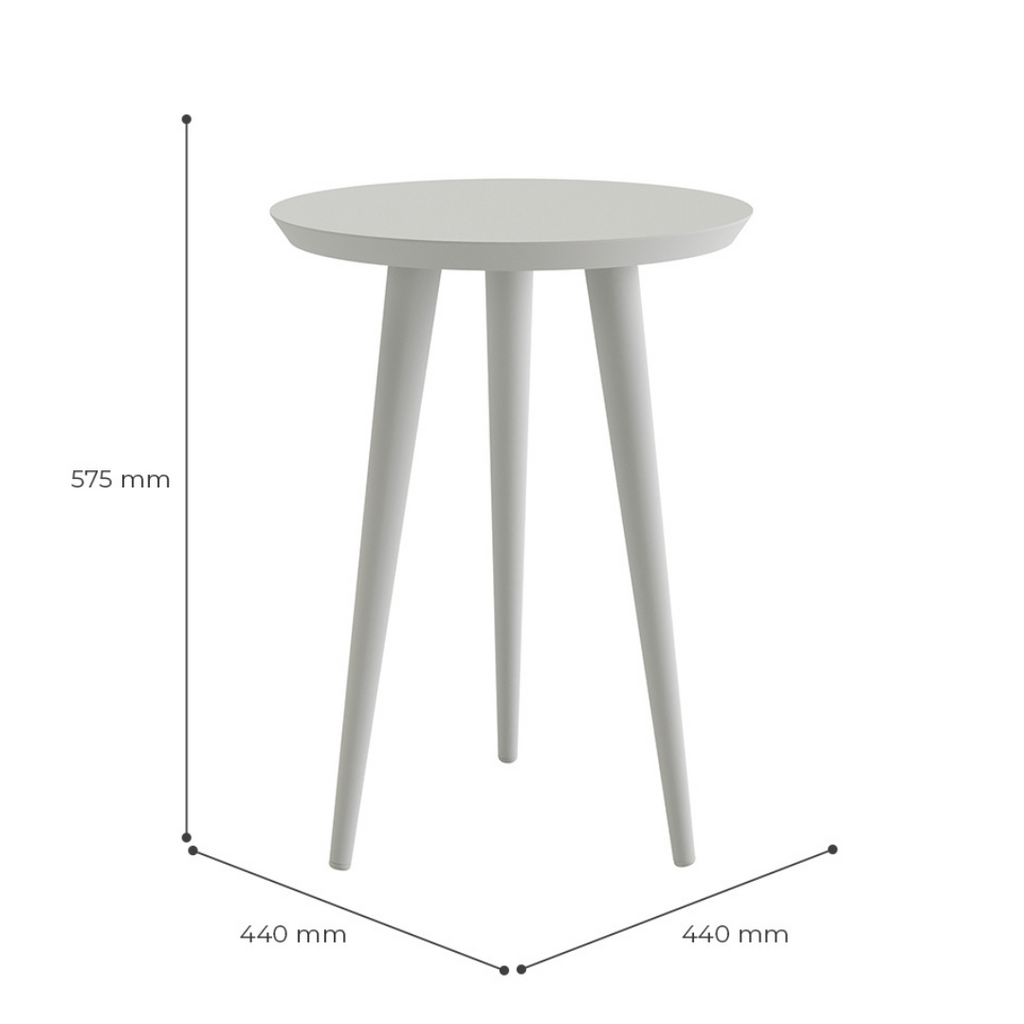 Mesa Lateral Luna 44cm Patrimar Redonda Off White