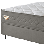 Conjunto Cama Box New 4 Estações Queen Ecoflex 158x198x69cm Molas Ensacadas Wide Chumbo
