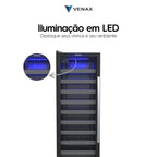 Adega Venax 50 Garrafas Piubella 1 Porta Invertida 19940 Preto 220V