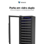 Adega Venax 50 Garrafas Piubella 1 Porta Invertida 19940 Preto 220V