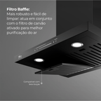 Coifa de Parede Fischer Platinium 60cm Controle por Gesto Preto 220V