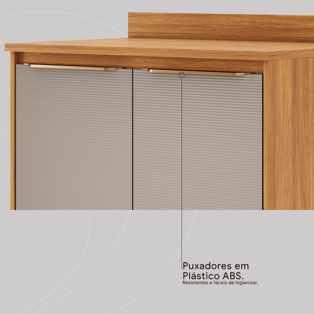 Armário Balcão de Cozinha Plena Demóbile 100% MDF 80cm 2 Portas Cinamomo e Nude