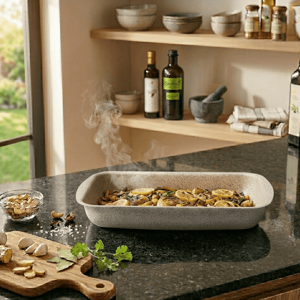 Assadeira Brinox Ceramic Life Bakeware Retangular Vanilla