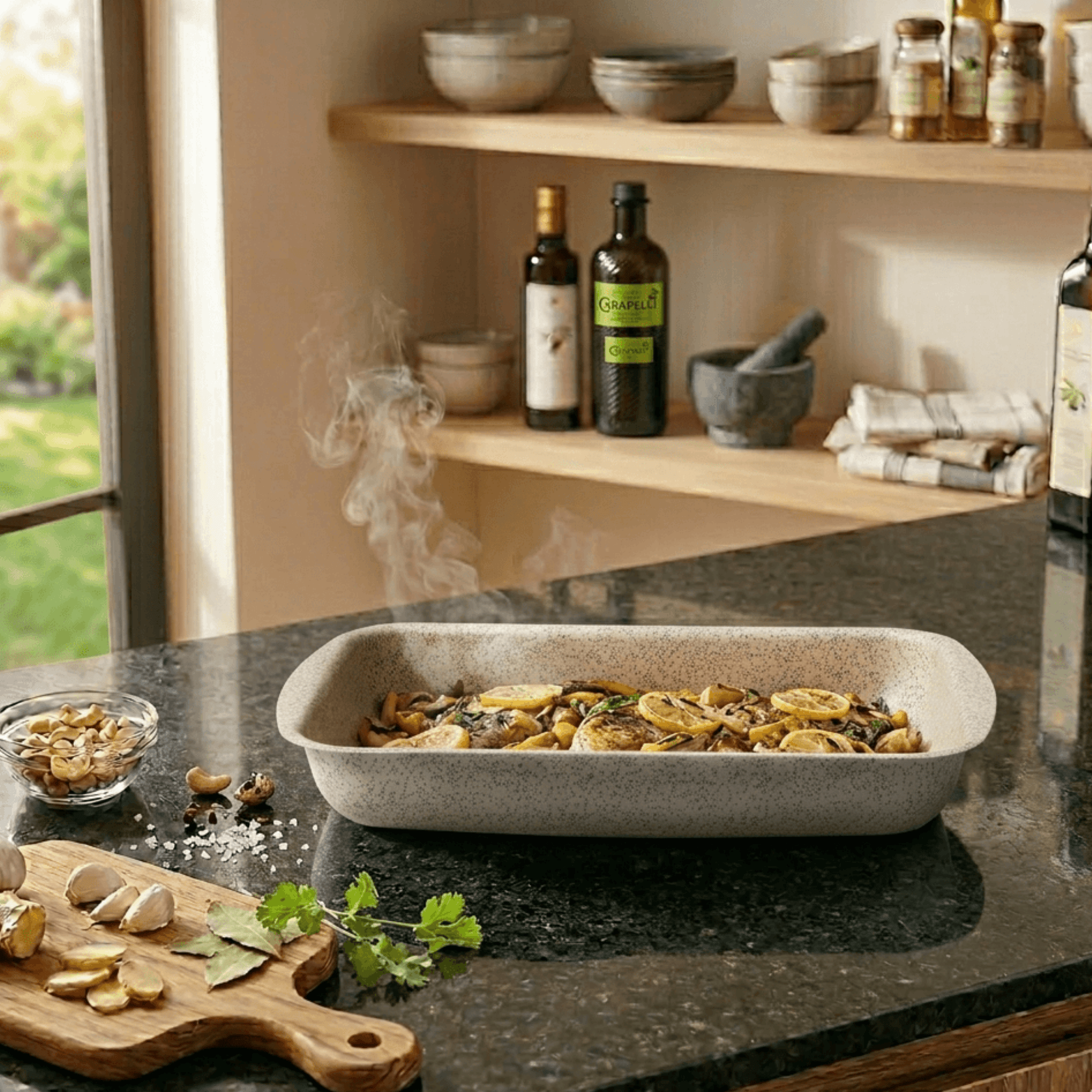 Assadeira Brinox Ceramic Life Bakeware Retangular Vanilla