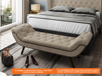 Puff Recamier Veneza Perfan 160cm com Tachas Bege
