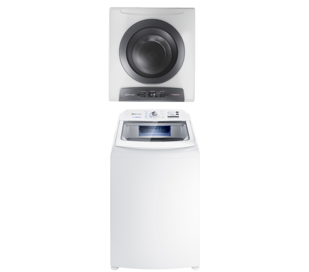 Conjunto Electrolux Lavadora de Roupas 17kg Essential Care LED17 + Secadora Piso e Parede 11kg SVB11 220V