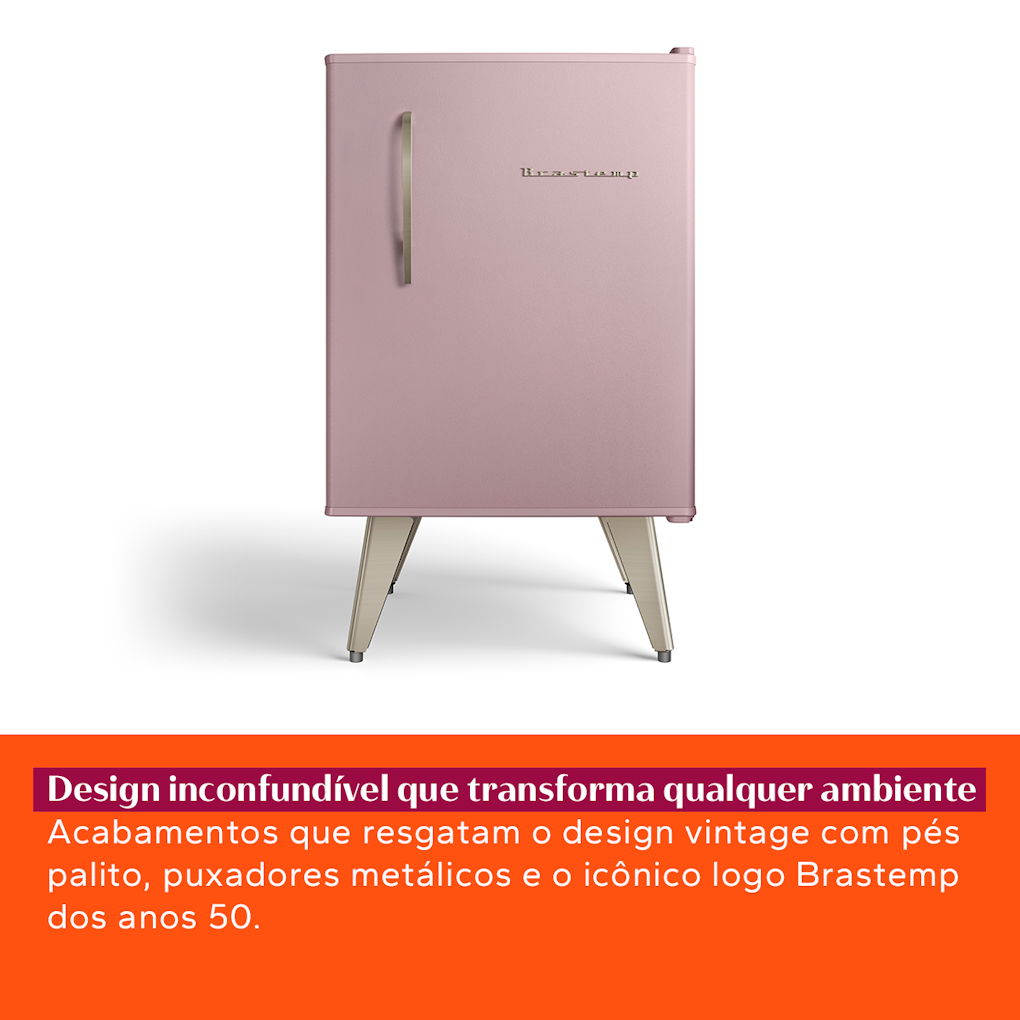 Frigobar Brastemp Retrô 76L BRA08HO Rose 220V