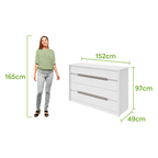 Cômoda Urban Lopas 8 Gavetas 152cm Branco