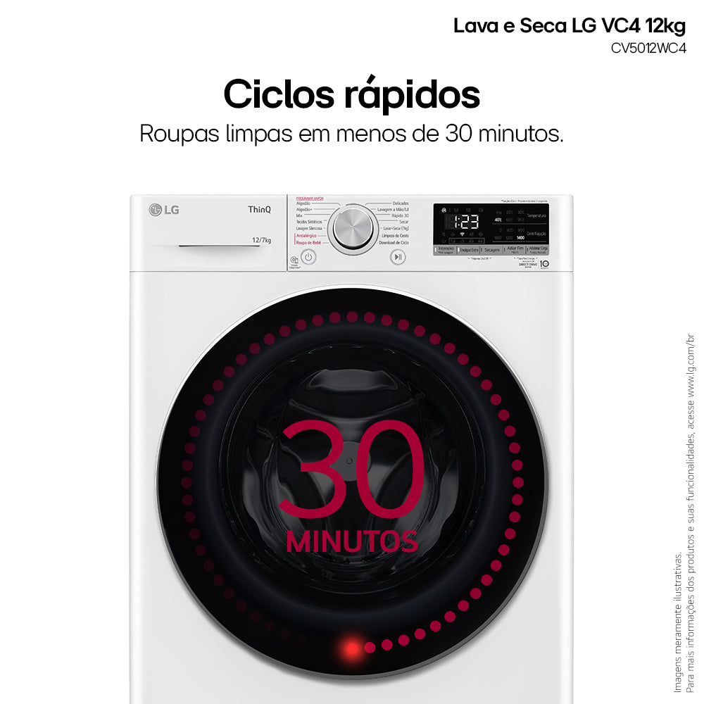 Lava e Seca LG 14kg VC4 AI DD Smart Branca 220V