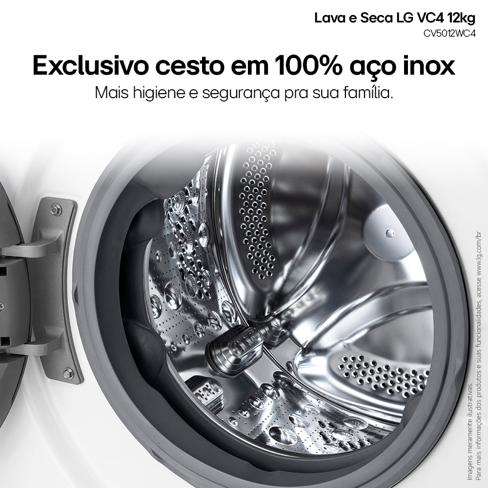 Lava e Seca LG 14kg VC4 AI DD Smart Branca 220V