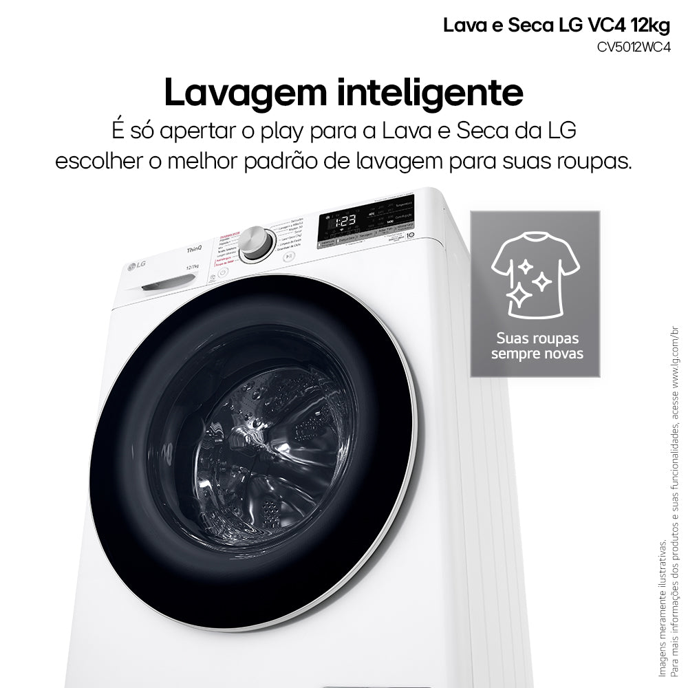Lava e Seca LG 14kg VC4 AI DD Smart Branca 220V