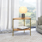 Mesa Lateral Orgânica Dalla Costa TB629 Pés Dourados Freijó