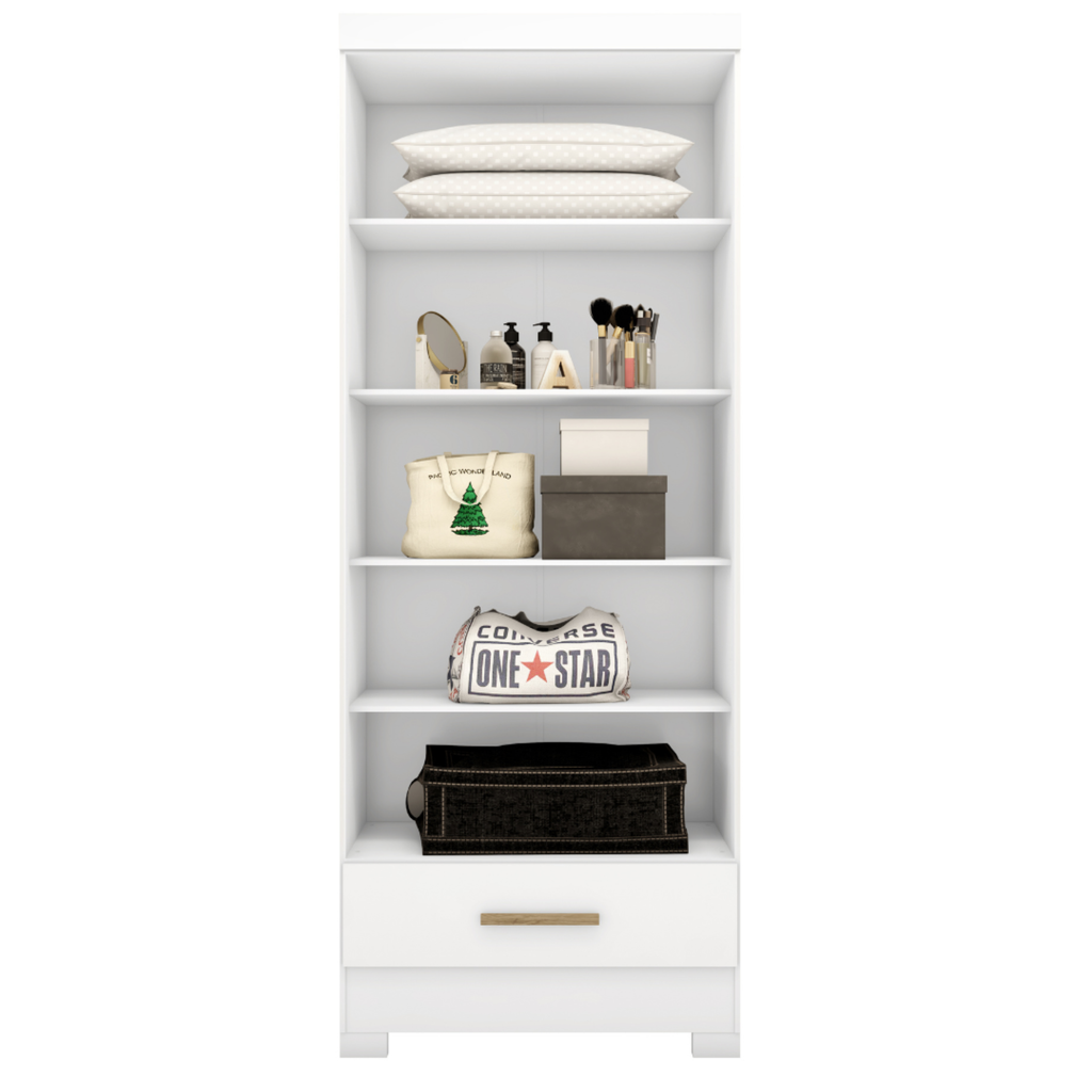 Roupeiro Smart Plus Rodial 86cm 100% MDF 2 Portas e 1 Gaveta Branco