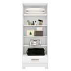 Roupeiro Smart Plus Rodial 86cm 100% MDF 2 Portas e 1 Gaveta Branco