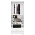 Roupeiro Smart Plus Rodial 86cm 100% MDF 2 Portas e 1 Gaveta Branco