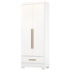 Roupeiro Smart Plus Rodial 86cm 100% MDF 2 Portas e 1 Gaveta Branco