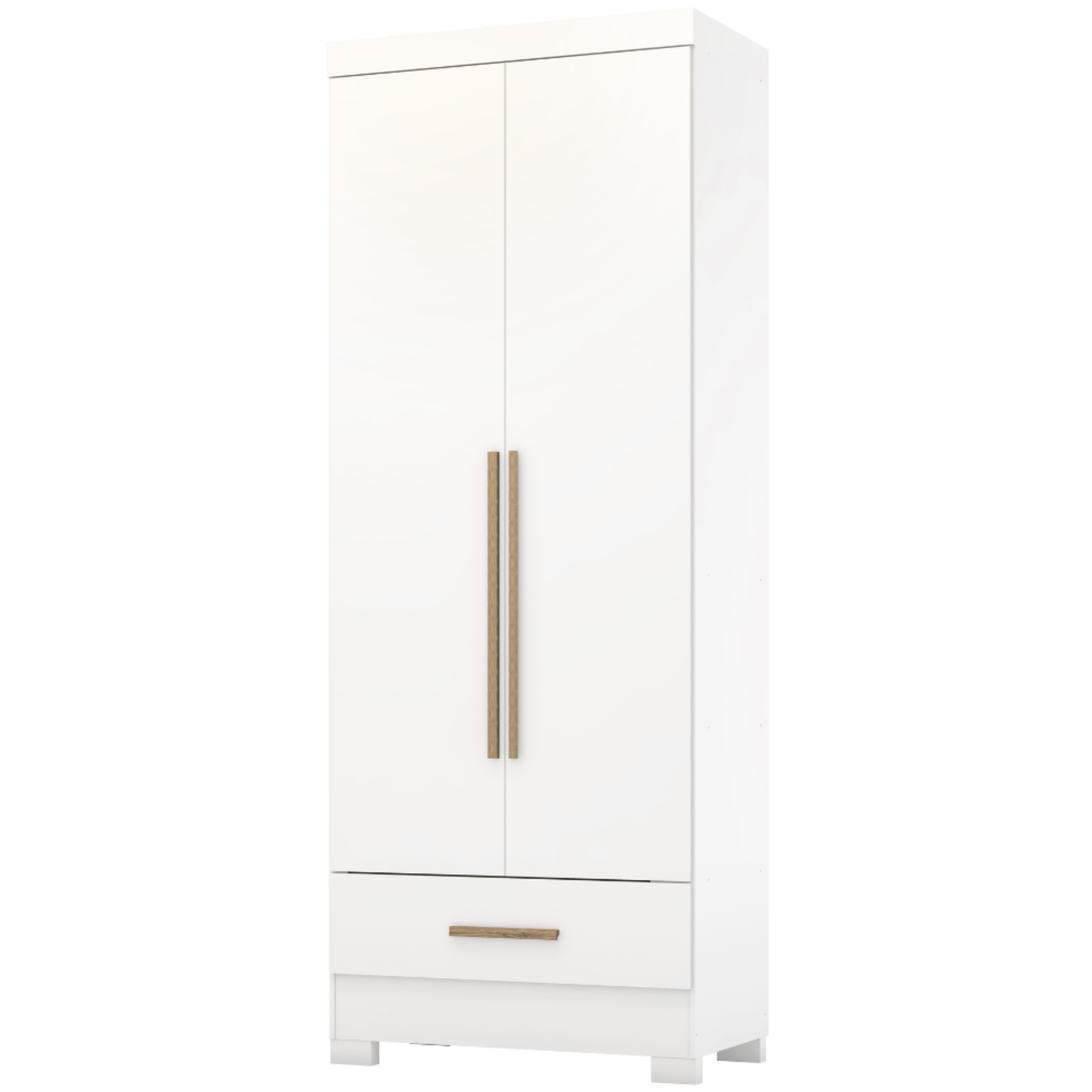 Roupeiro Smart Plus Rodial 86cm 100% MDF 2 Portas e 1 Gaveta Branco