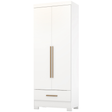 Roupeiro Smart Plus Rodial 86cm 100% MDF 2 Portas e 1 Gaveta Branco