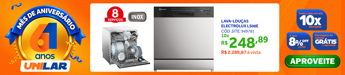 Lava-Louças Electrolux 8 Serviços LS08E Inox 220V