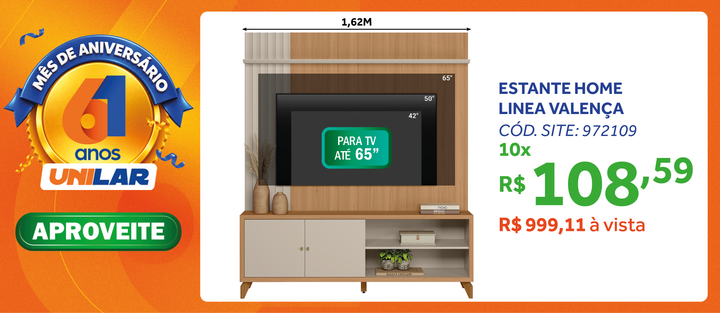 Home Valença Linea 162cm Jequitiba e Off White