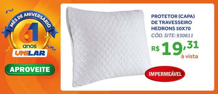 Protetor de Travesseiro Impermeável Hedrons 50x70cm Branco