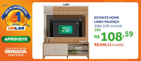 Home Valença Linea 162cm Jequitiba e Off White