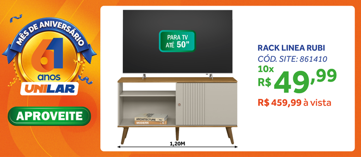 Rack Rubi Linea 120cm Nature e Off White