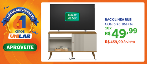 Rack Rubi Linea 120cm Nature e Off White
