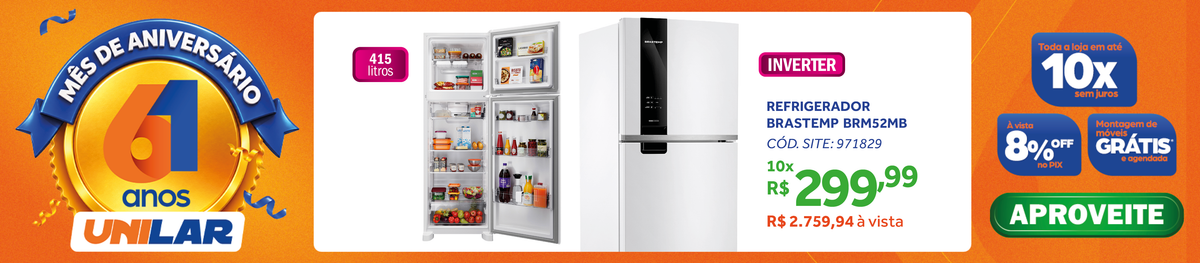 Refrigerador Brastemp 415L BRM52MB Duplex Xpert Inverter Branco 220V