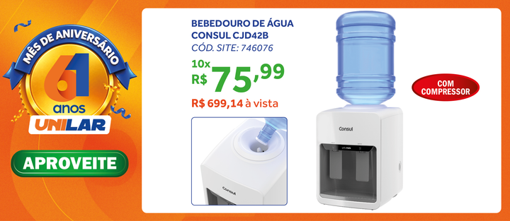 Bebedouro de Água Consul CJD42AB Gela Mais por Compressor Branco 220V