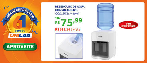 Bebedouro de Água Consul CJD42AB Gela Mais por Compressor Branco 220V