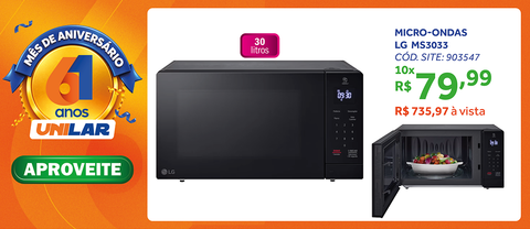 Micro-ondas LG 30L  EasyClean NeoChef Preto 220V