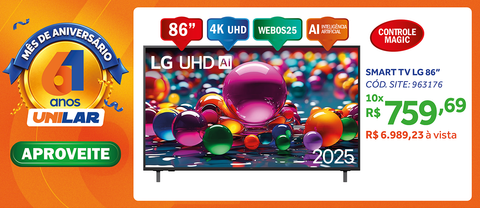 Smart TV LED 86" 4K LG 86UA8550 UHD WeBos Bivolt