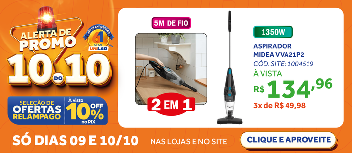 Aspirador de Pó Vertical 2 em 1 Midea VVA21P2 Preto e Azul 220V