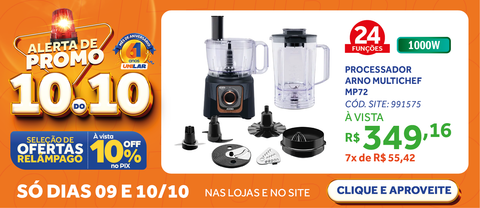 MultiProcessador Arno MultiChef 24 Funções MP72 1000W Preto 220V