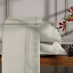 Jogo de Roupa de Cama Queen 4 Peças Hedrons Rendas Toque de Algodão  Antílope