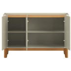 Balcão Buffet Flip Patrimar 123cm 3 Portas Off White e Cinamomo