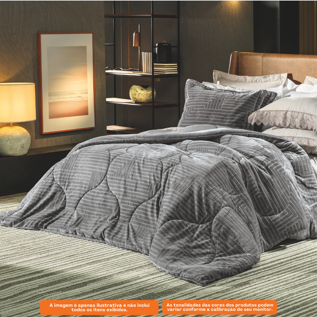 Edredom Solteiro Blend Elegance Altenburg 170x240cm Greco
