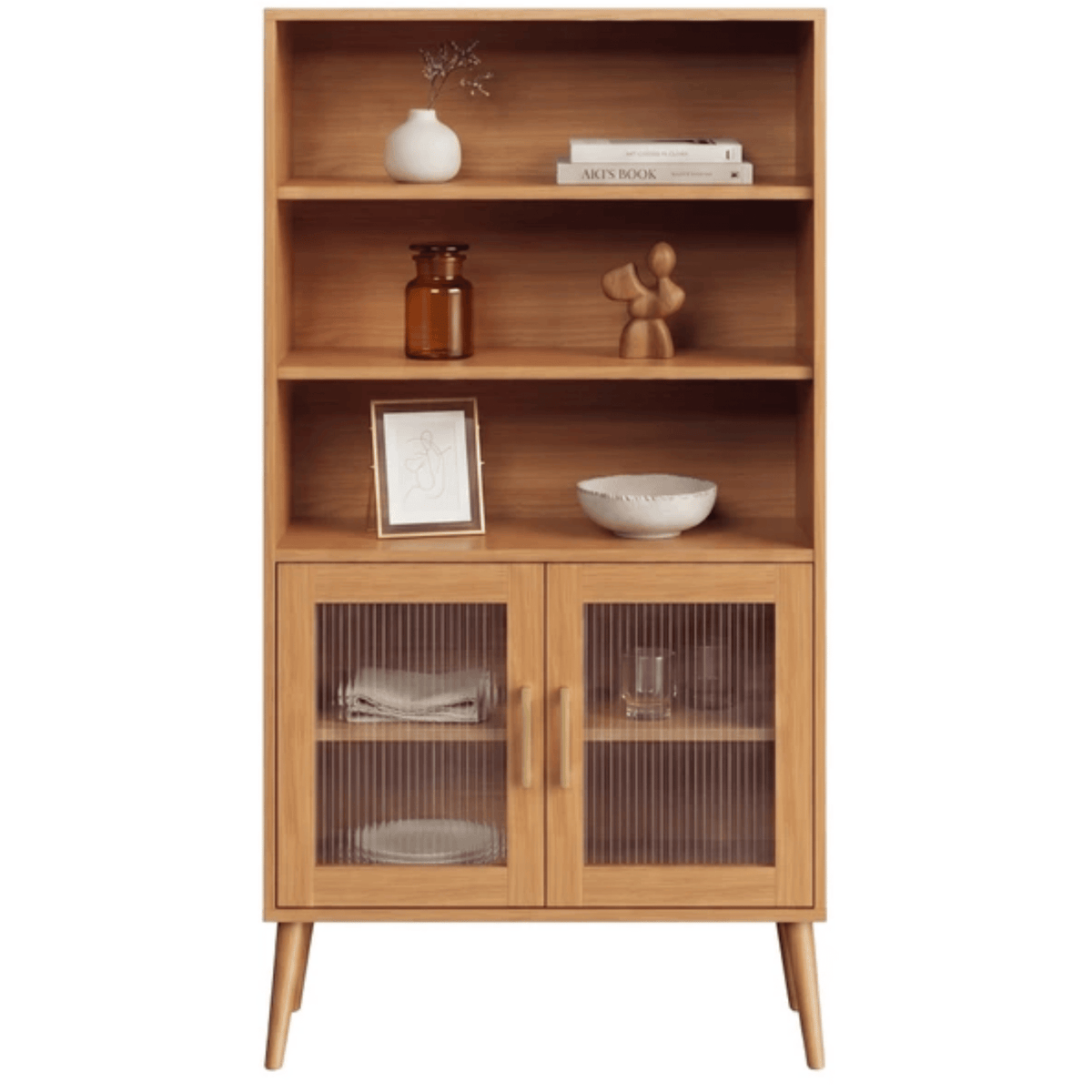 Cristaleira C724C Dalla Costa 91cm 2 Portas Carvalho Rosé