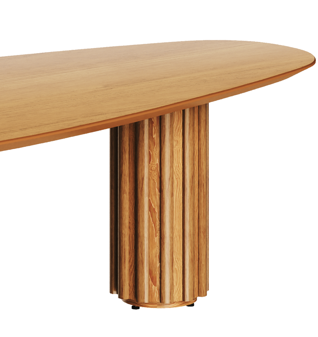 Mesa de Centro Living Orgânica Imcal 120x37 Pé Ripado  Nature