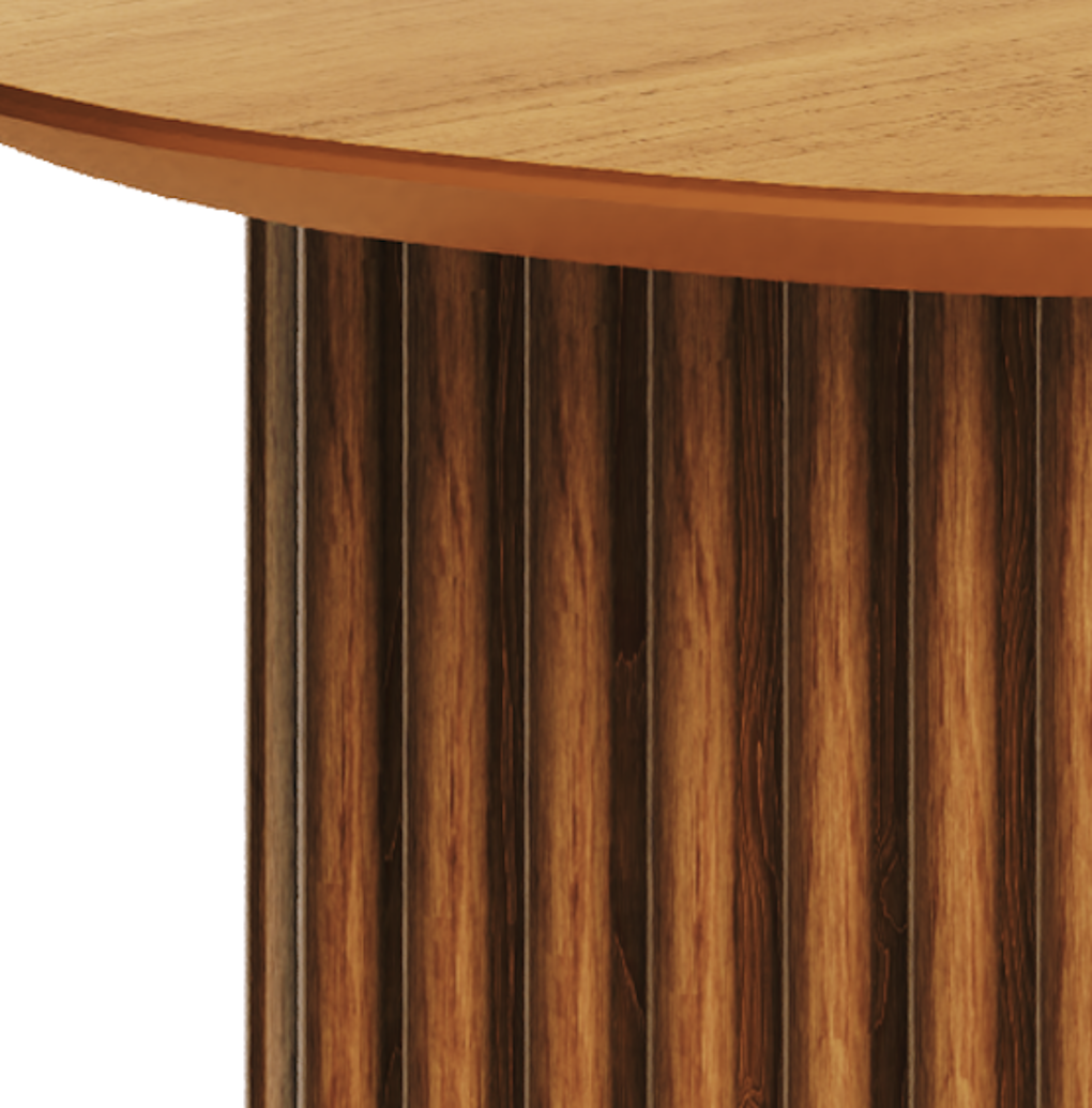 Mesa de Centro Living Orgânica Imcal 120x37 Pé Ripado  Nature