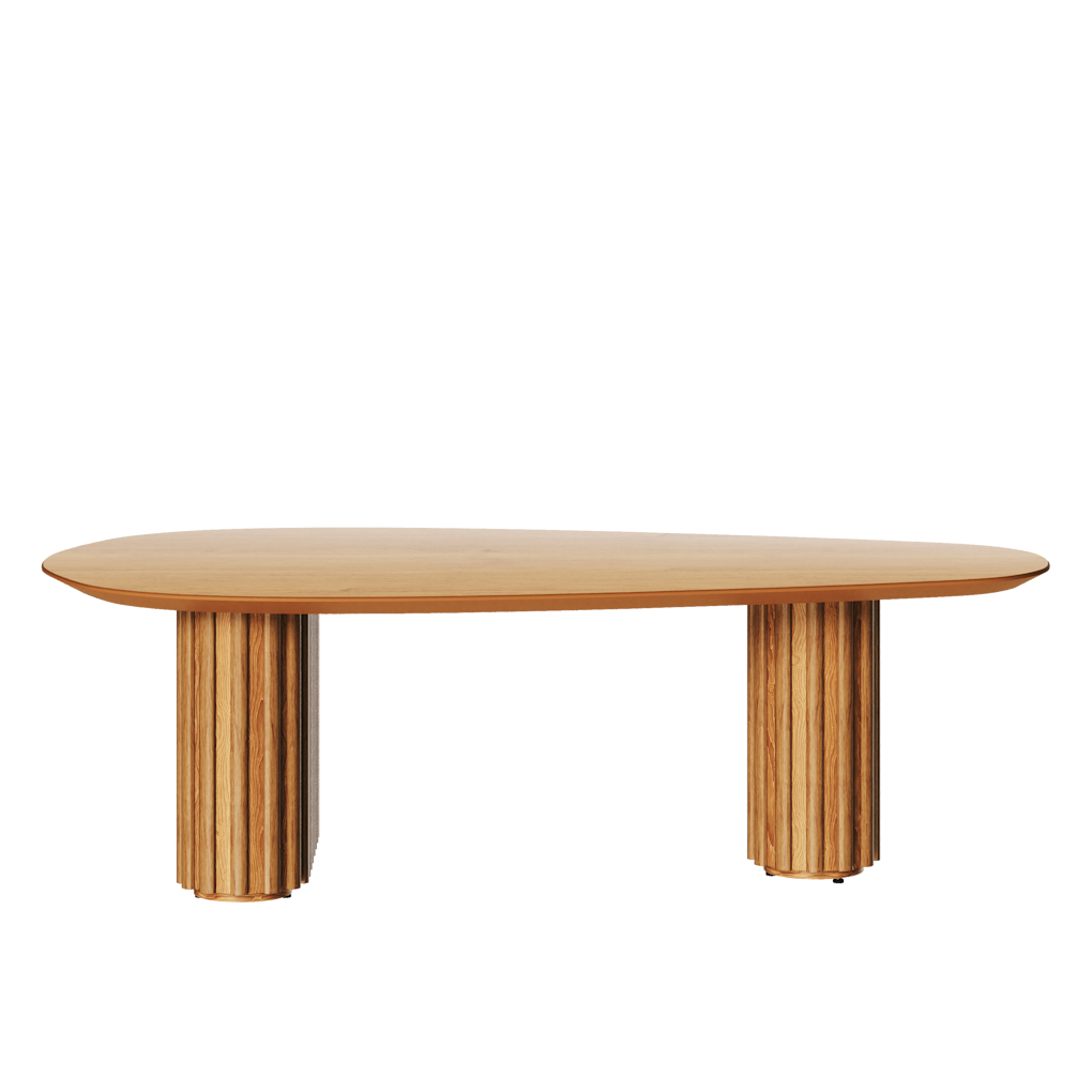 Mesa de Centro Living Orgânica Imcal 120x37 Pé Ripado  Nature